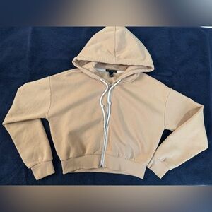Beige Zip-Up Hoodie